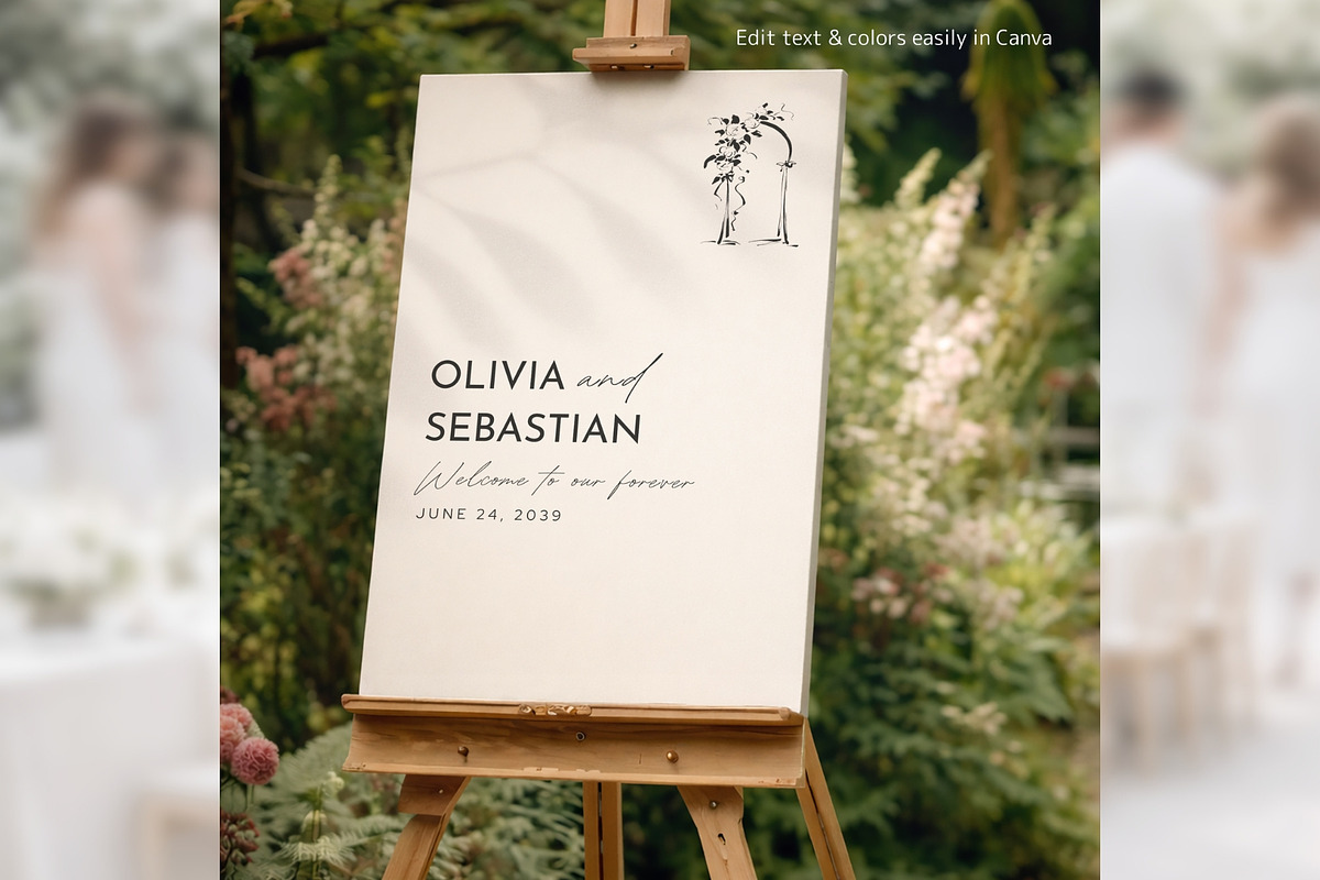 Botanical Welcome Sign Canva bd011, a Poster Template by TyphoonStudio (Photo 4 of 10)
