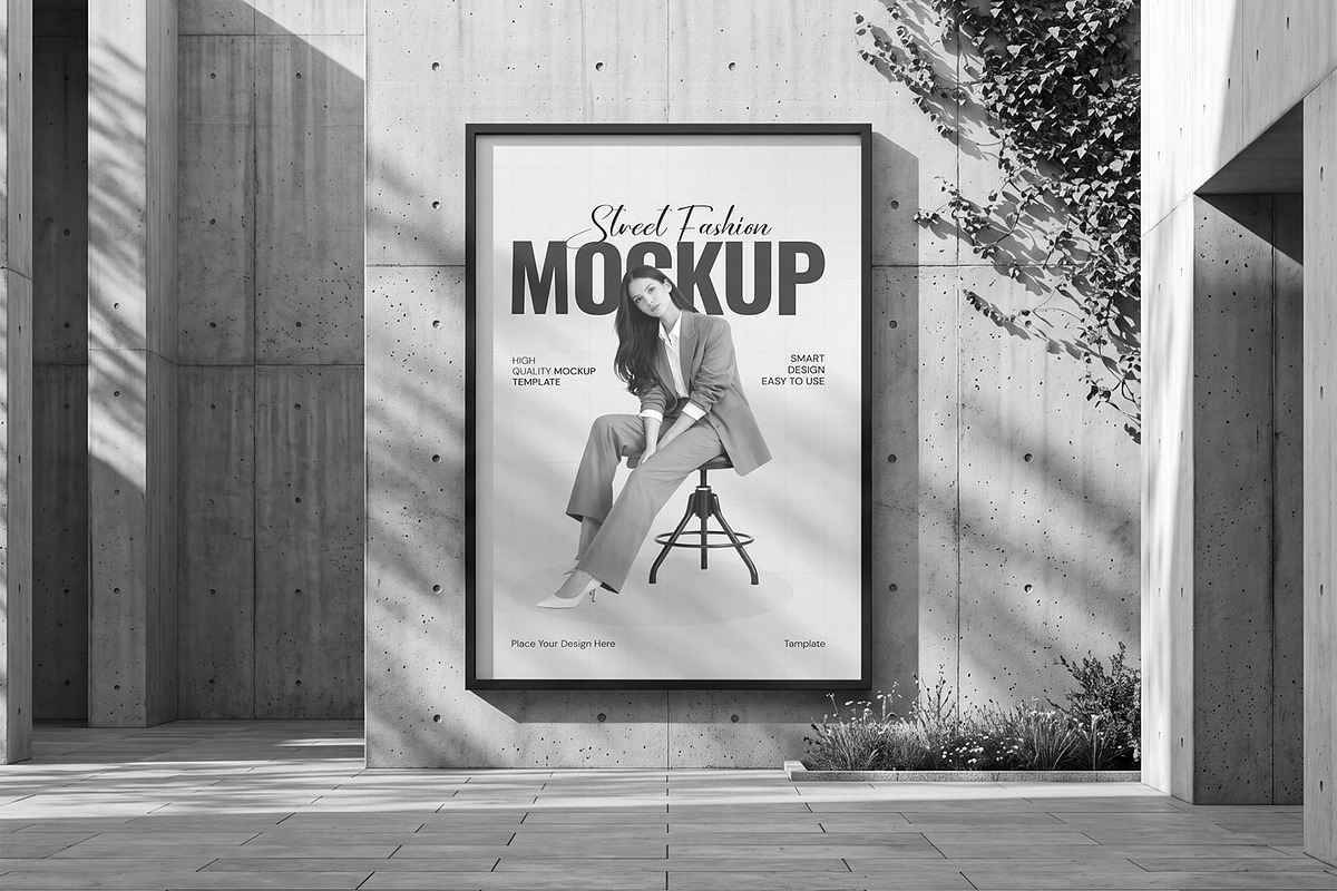 Outdoor Wall Poster Frame Mockup, an Advertising Mockup by graphypix (Photo 3 of 4)