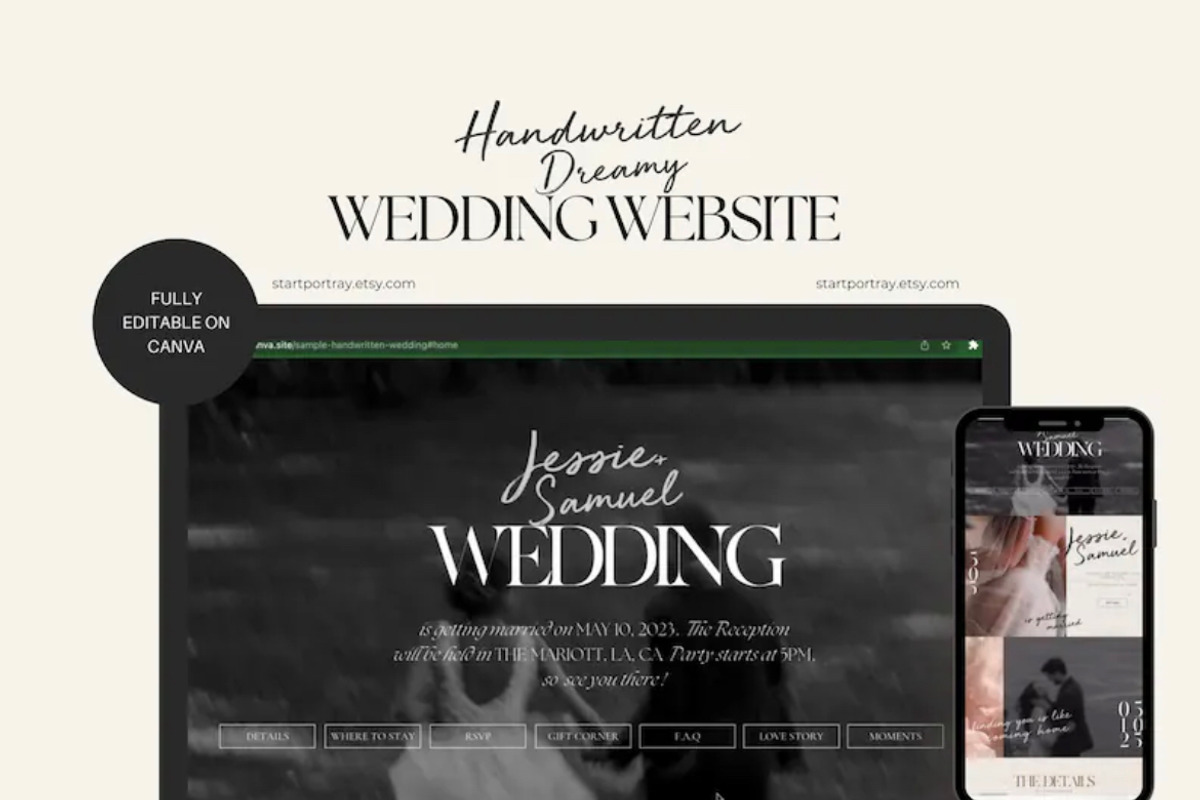 Canva Wedding Website Template RSVP, a Landing Page Template by Ivyandpalette (Photo 3 of 5)