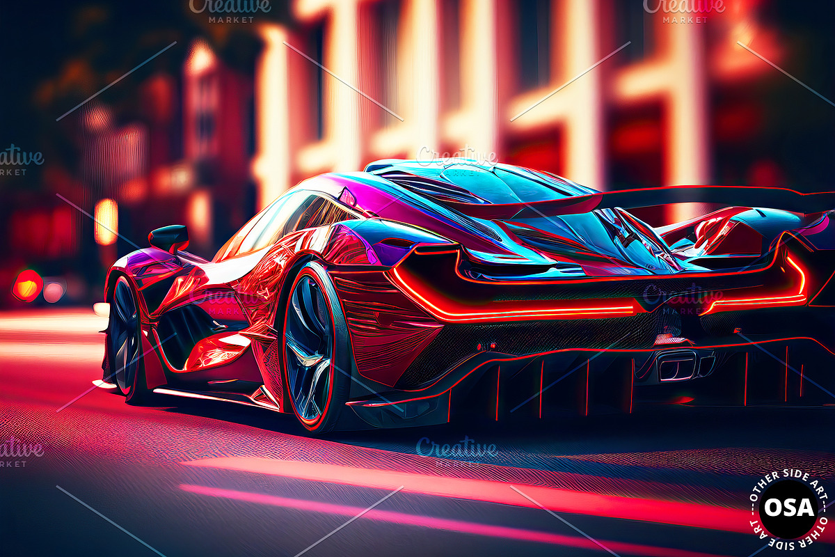 Supercar in the City Illustration, a Wallpaper Graphic by Other Side Art (Photo 5 of 8)