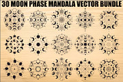 Moon Phase Mandala SVG Bundle, an Illustration by yasushie (Thumbnail 1 of 31)