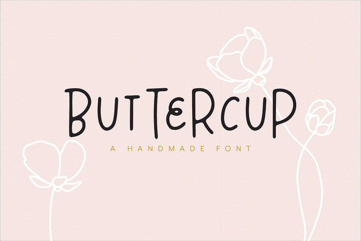Buttercup Hand Lettered Sans Serif, a Sans Serif Font by Letter + Ink