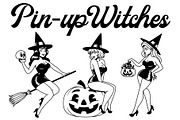 Vector 9 Cute Pin Up Witches Cartoon, a Person Illustration by Andres M Rodriguez (Thumbnail 1 of 3)