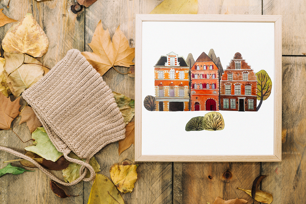 Old European Houses, an Illustration by Bychovsky design (Photo 2 of 5)