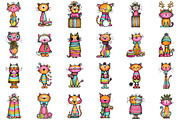 Whimsical Christmas Cat Clipart, an Illustration by Sublimation Artist (Thumbnail 2 of 6)