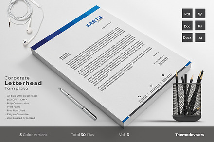 Letterhead, a Stationery Template by ThemeDevisers