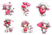 funny valentine sheep clipart, an Illustration by CreationArt (Thumbnail 3 of 5)
