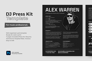 Dark DJ Press Kit / EPK Template