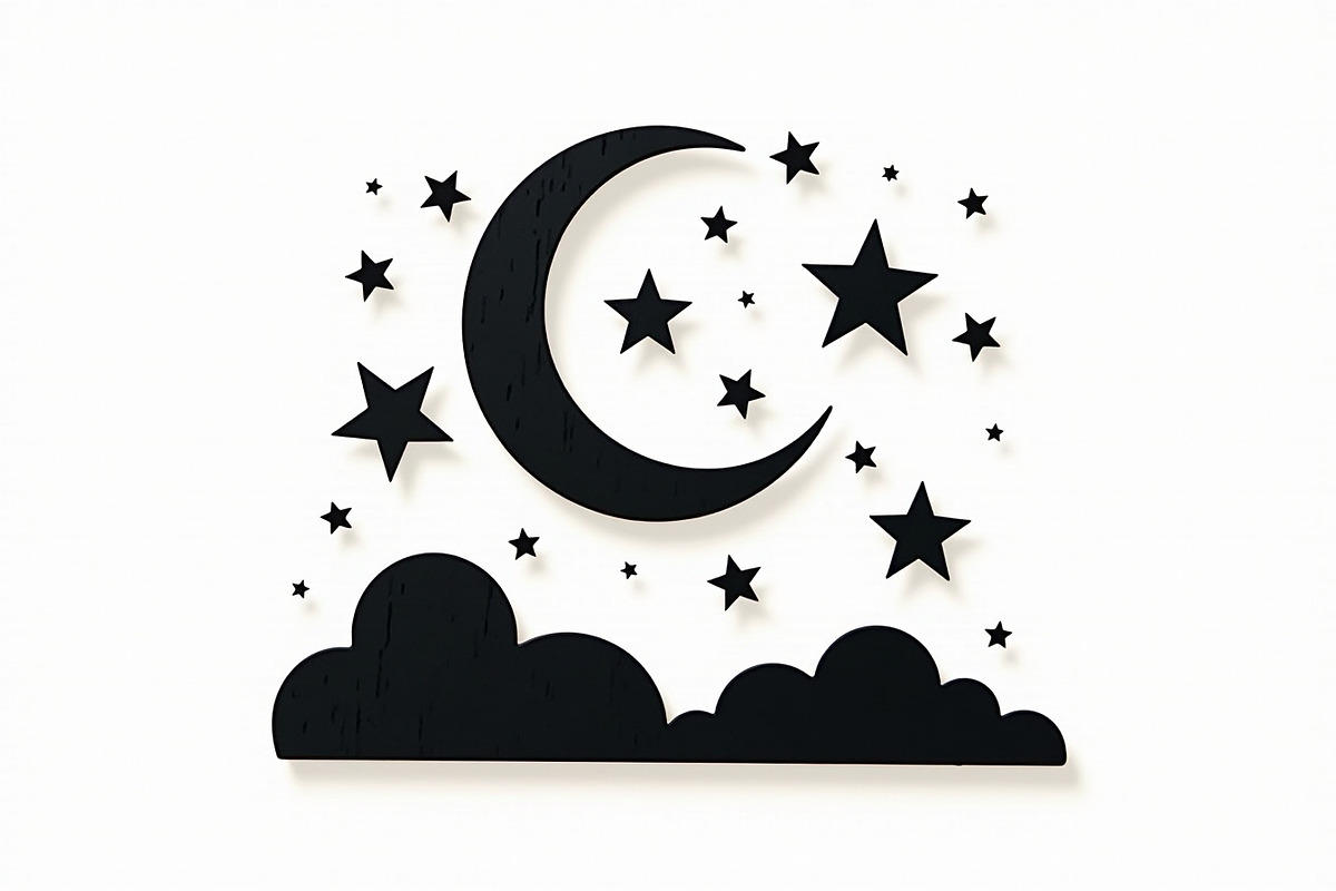 Crescent Moons and Star Silhouette, an Illustration by Amazin_art (Photo 18 of 31)