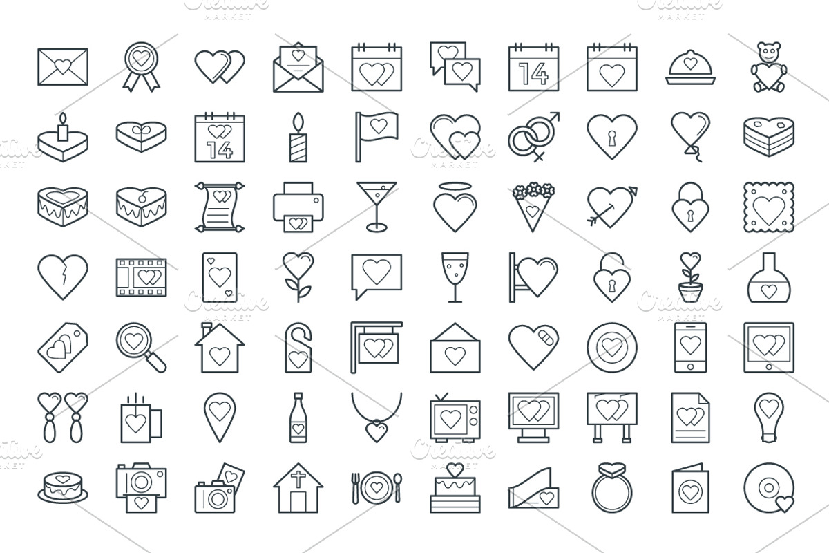 100+ Love and Romance Vector Icons, an Outline Icon by Vectors Market (Photo 2 of 3)