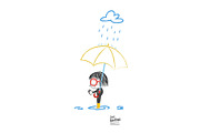 Love reading! Under the rain, a Decorative Illustration by Irene Loal (Thumbnail 1 of 3)