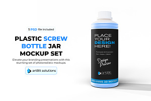 Plastic Bottle Jar Mockup Set, a Cups & Container Mockup by artBit Design Studio