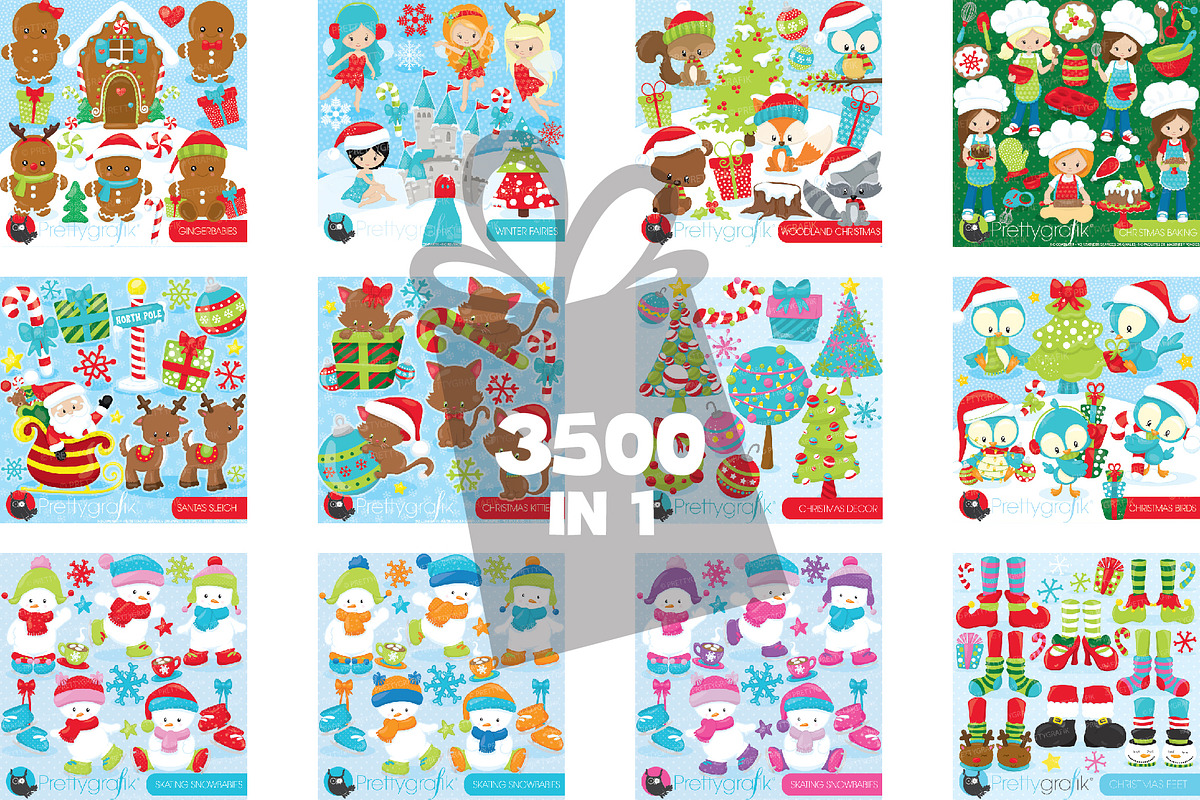 Mega Christmas Bundle -3500 graphics, an Illustration by PrettyBundles (Photo 2 of 13)