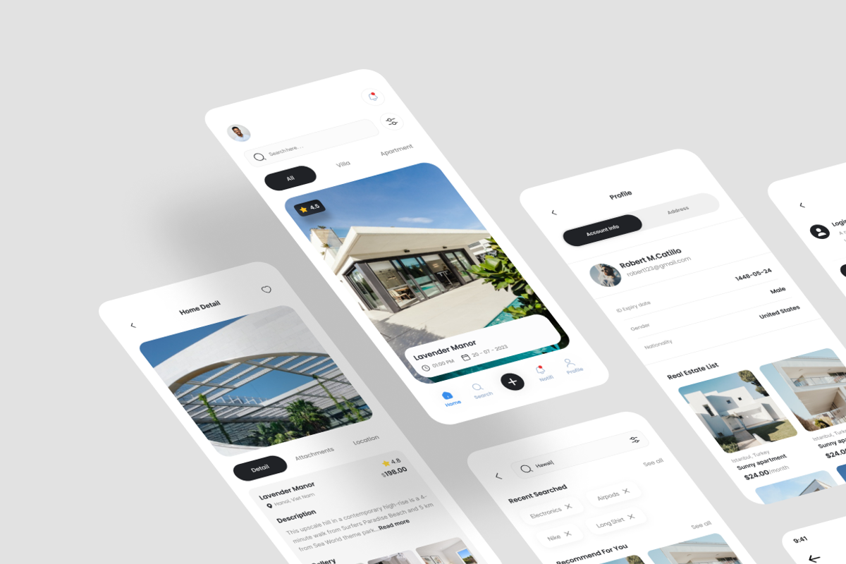 New House - Real Estate App UI Kit, an UI Kit Template by iDoodle Studio (Photo 4 of 4)