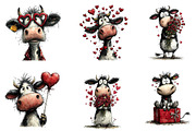 Funny Valentine's Cow Clipart, an Illustration by Dream Creation (Thumbnail 5 of 7)