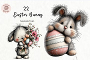 Easter Bunny Clipart, an Illustration by Watercolor design (Thumbnail 1 of 8)