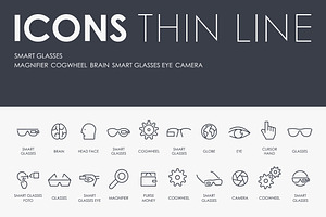 Smart Glasses Thinline Icons