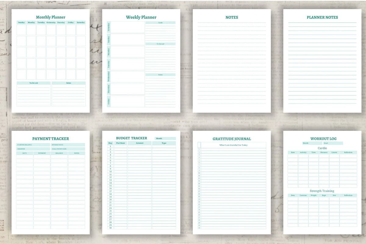 Printable Life Planner Template, a Stationery Template by Design House (Photo 3 of 9)