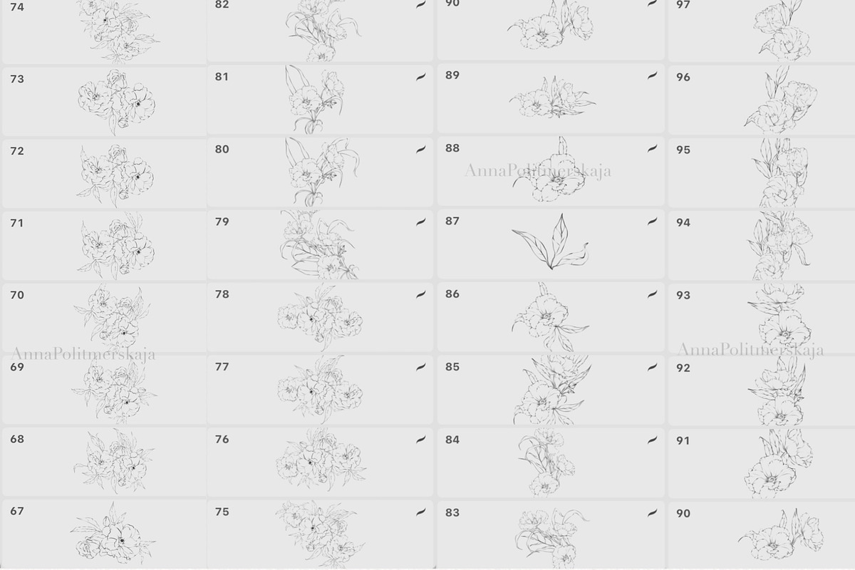 Procreate flower stamp, anemones, a Brush Add-On by AnnaPolitmerskaja (Photo 6 of 6)