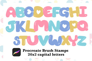 26x2 Alphabet Brush Stamps Procreate