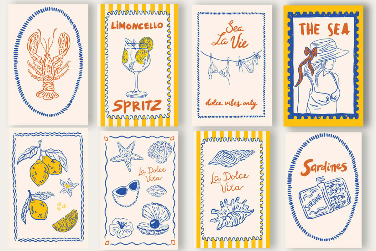 La Dolce Vita Posters, a Decorative Illustration by PawLoveArt (Photo 1 of 8)