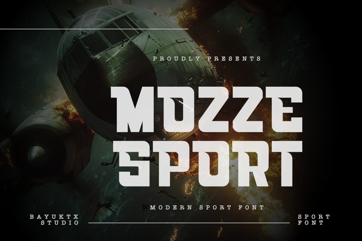 Mozze Sport - Strength Display Font, a Font by Bayuktx (Photo 1 of 8)