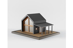 Frame House Isometric 3d Render Icon