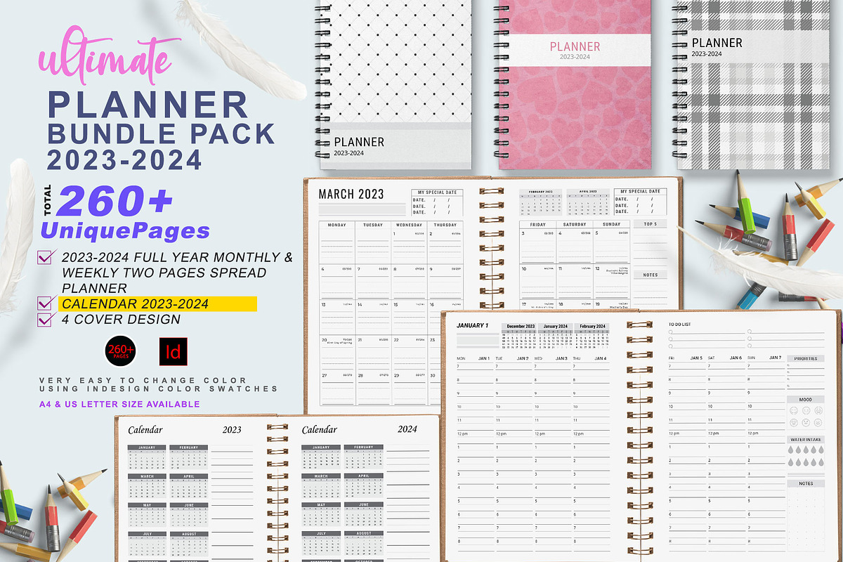Ultimate Planner Bundle 2023-2024, a Stationery Template by ROJI CREATOR (Photo 1 of 9)