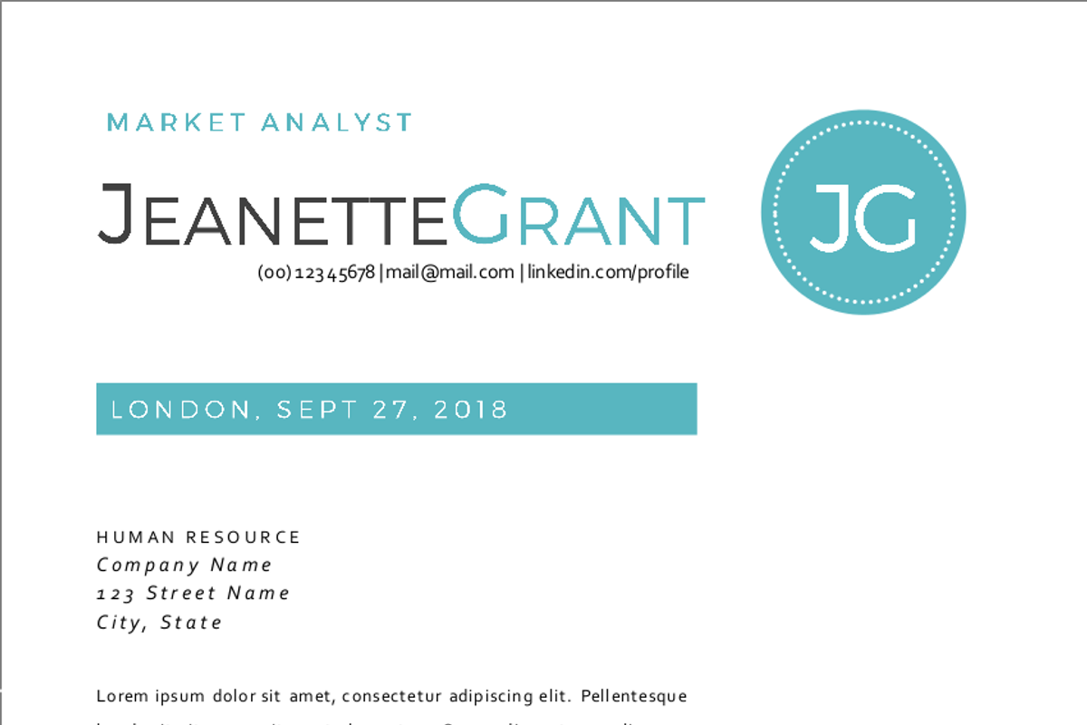 3 in 1 aqua round initials resume, a Resume Template by Inkpower (Photo 2 of 5)
