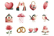 Valentine Watercolor Clipart, an Illustration by DreamArtGraphic (Thumbnail 2 of 4)