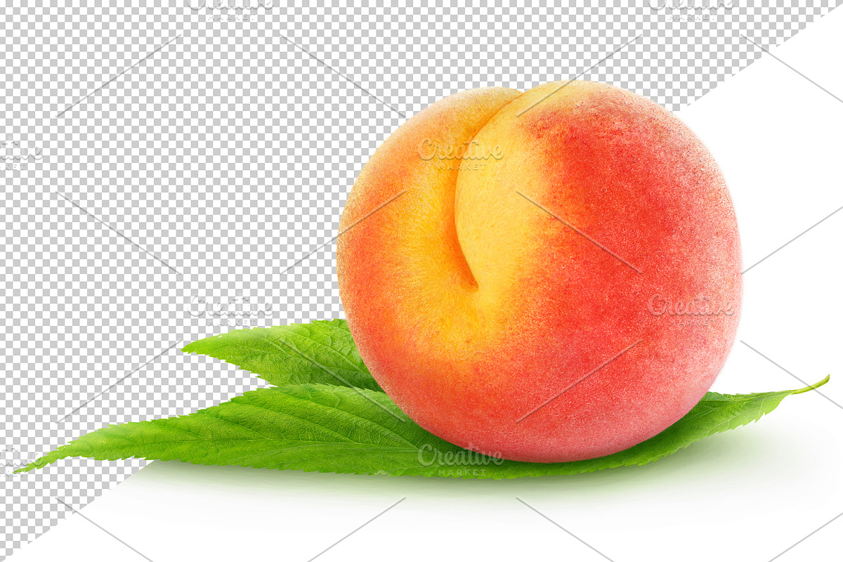 Fresh peaches with leaves preview 3