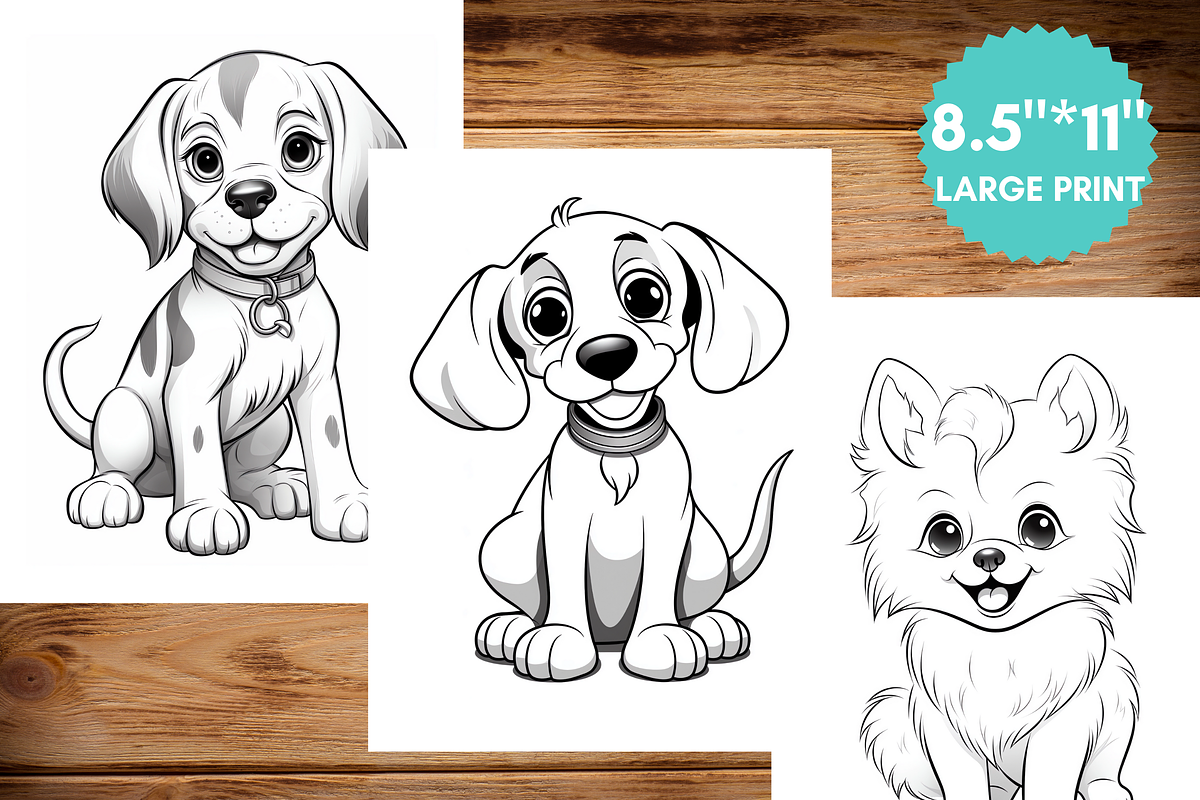 Puppy Coloring Pages for Kids, a Brochure Template by LA Design (Photo 6 of 10)