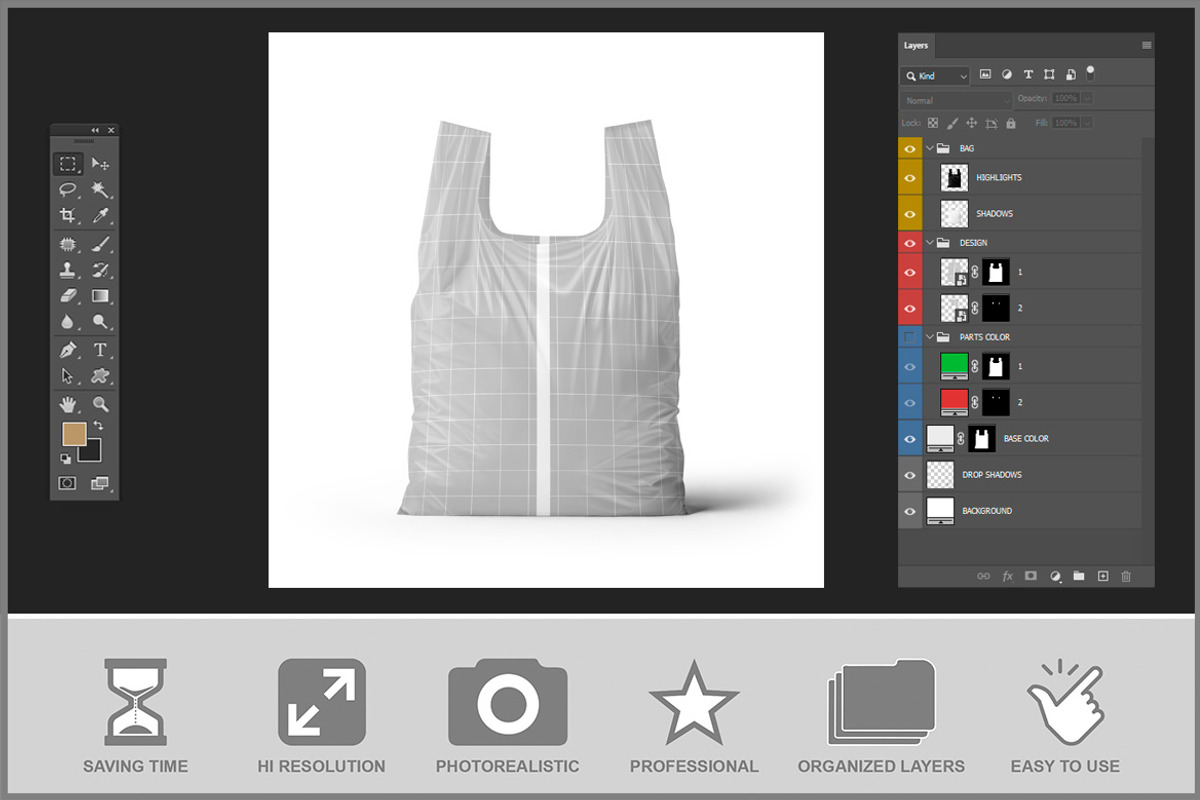Plastic Carrier Bag Mockup PSD, a Packaging Mockup by Bruno's Shop (Photo 3 of 4)