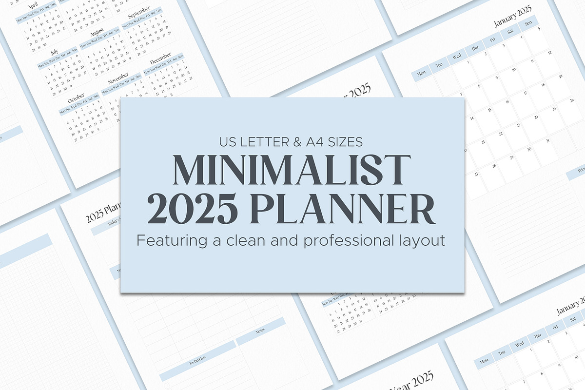 Minimalist 2025 Planner, a Stationery Template by Oshin Design (Photo 1 of 6)