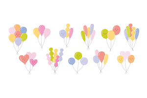 Doodle balloons. Cute cartoon, an Object Illustration by winwin.art
