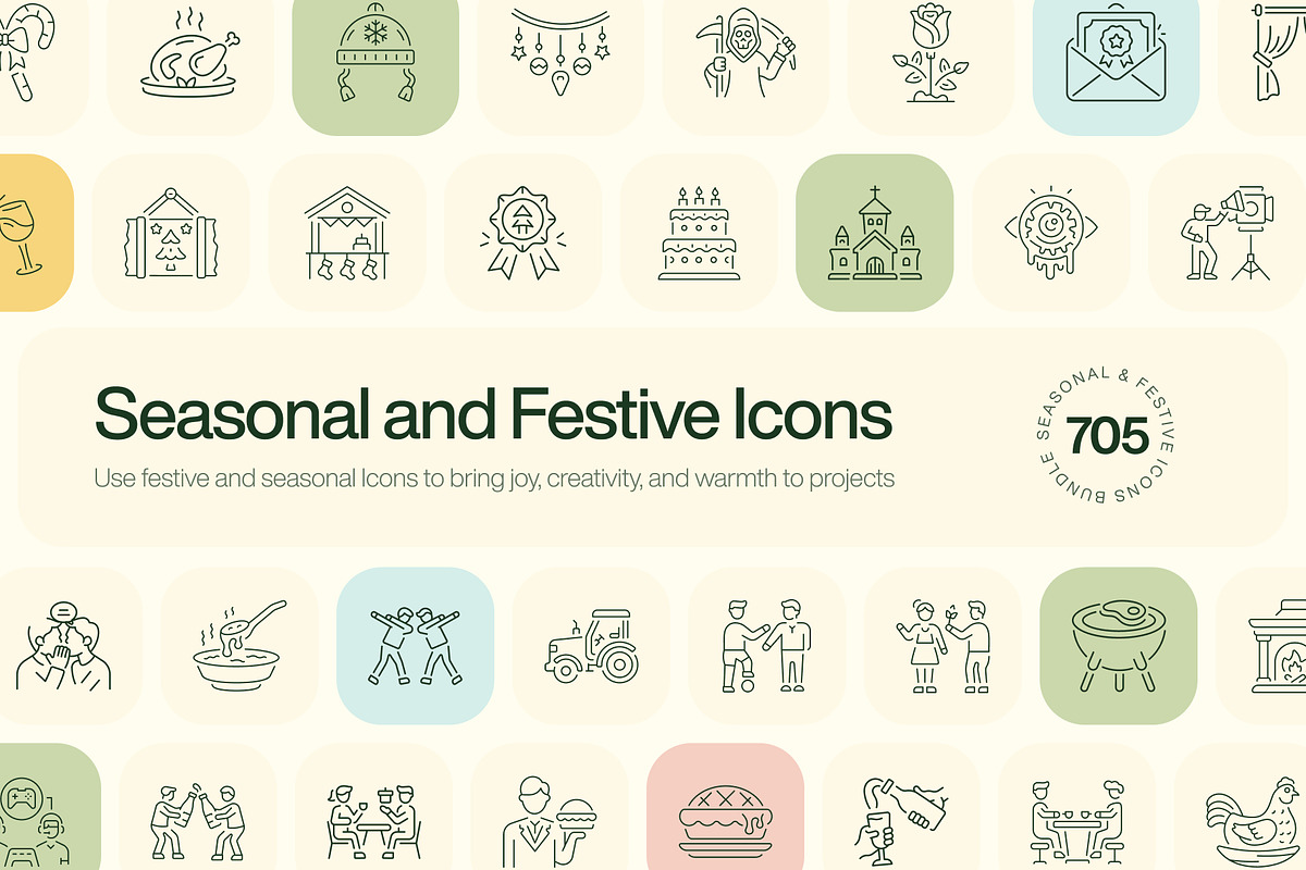 705 Seasonal and Festive Icon, an Outline Icon by Prosymbols (Photo 1 of 14)
