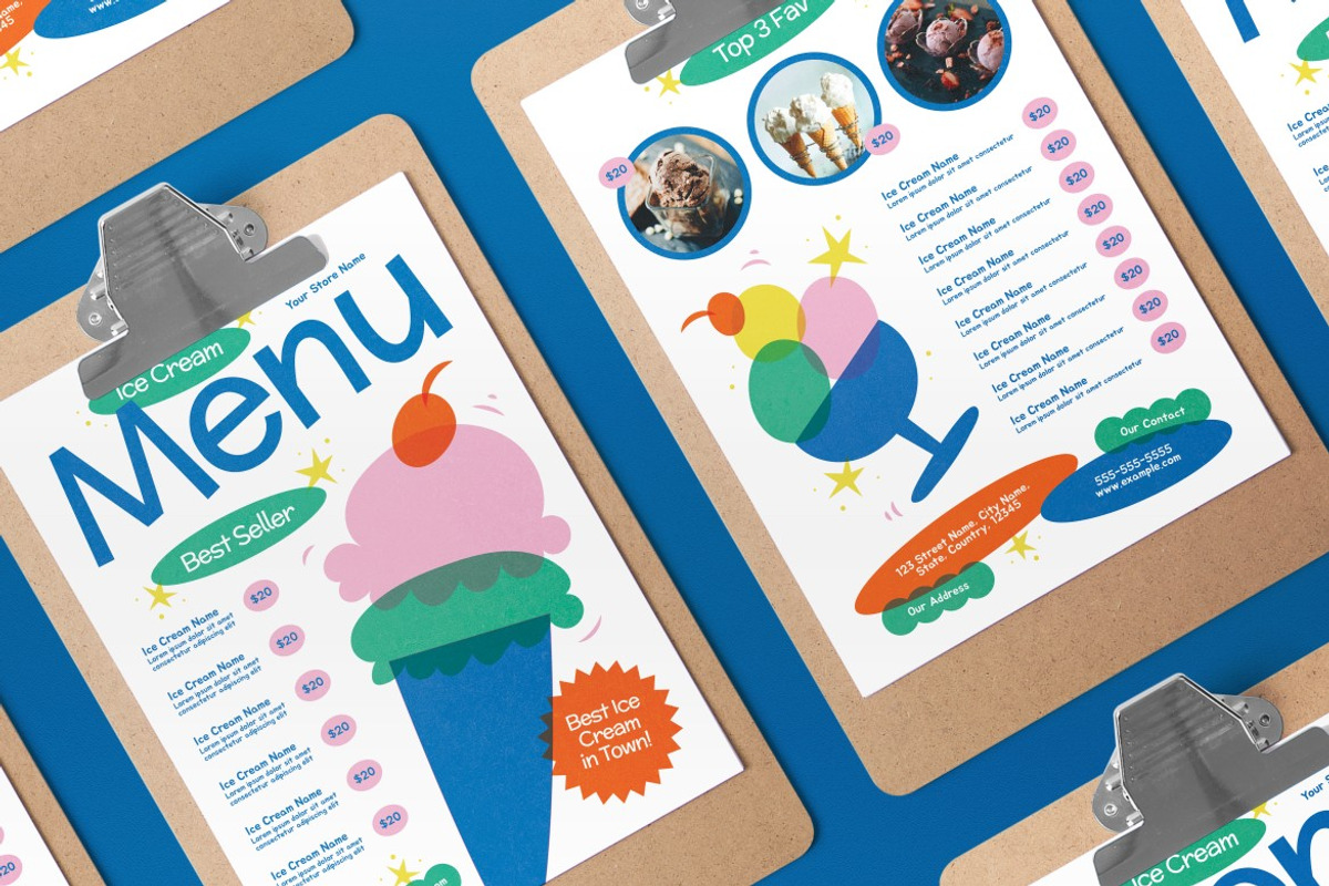 Ice Cream Shop Food Menu preview 3
