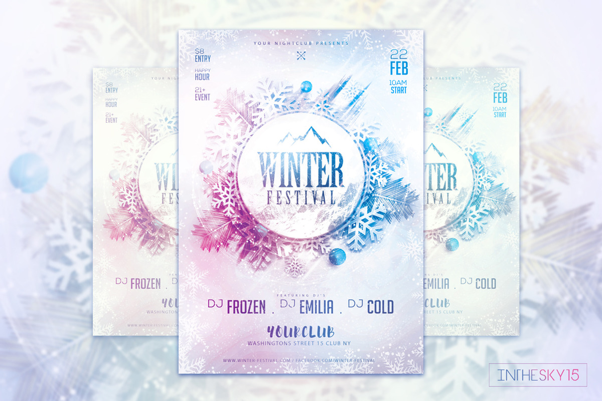 Winter Festival Flyer Template, a Flyer Template by InTheSky15 (Photo 3 of 9)