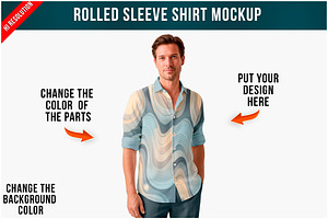 Rolled Sleeve Shirt Mockup PSD, a Shirt Mockup by Bruno's Shop
