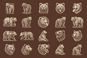 Vintage Hand-Drawn Brown Bear Design, an Animal Illustration by devastd (Thumbnail 4 of 10)