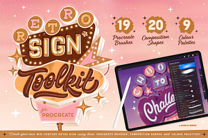 Retro Sign Toolkit for Procreate