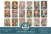 Country Girls Junk Journal Pages, an Illustration by NiiiNArt (Thumbnail 3 of 8)