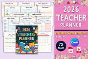 2026 Teacher Planner Canva, a Print Template by Designmela01 (Thumbnail 1 of 7)
