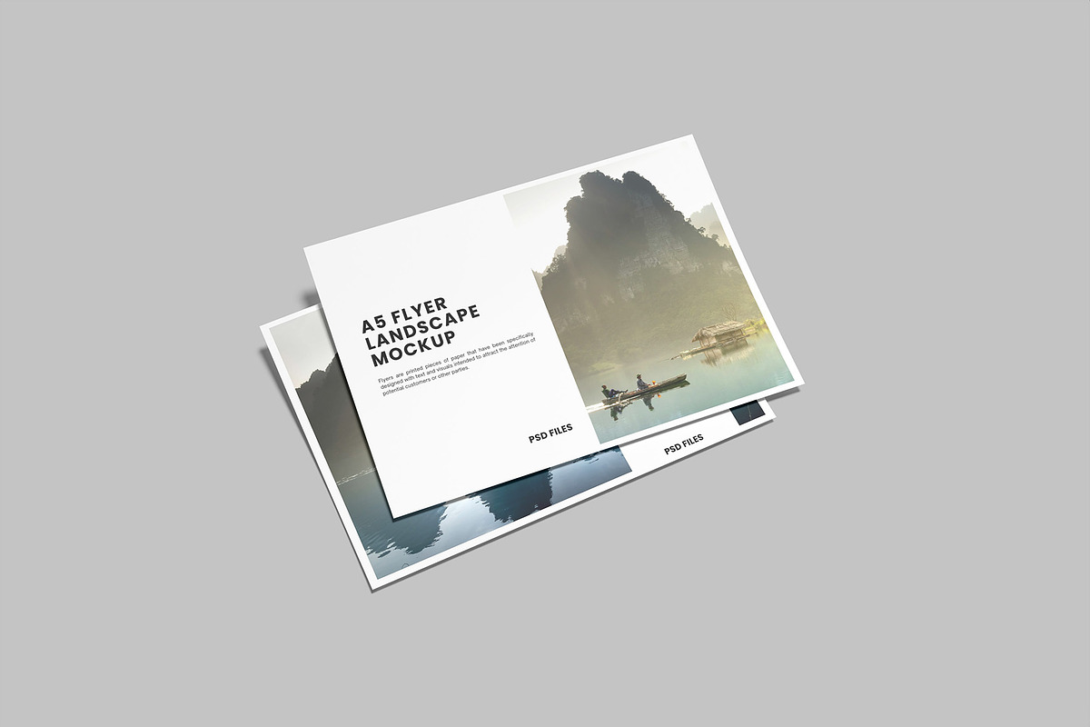 A5 Landscape Flyer Mockup, an Advertising Mockup by Graphiculon (Photo 6 of 11)