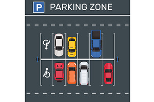 Urban parking area with passenger, a Transportation Illustration by Vectorbuum