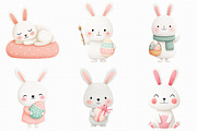Watercolor Easter Bunny Clipart, an Illustration by Libby Wishes (Thumbnail 6 of 6)
