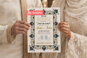 Islamic nikah certificate for Canva