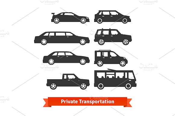 Set Of Various Cars And Vehicles