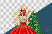 The Girl With Christmas Tree Png, an Illustration by Creative Art (Thumbnail 4 of 6)