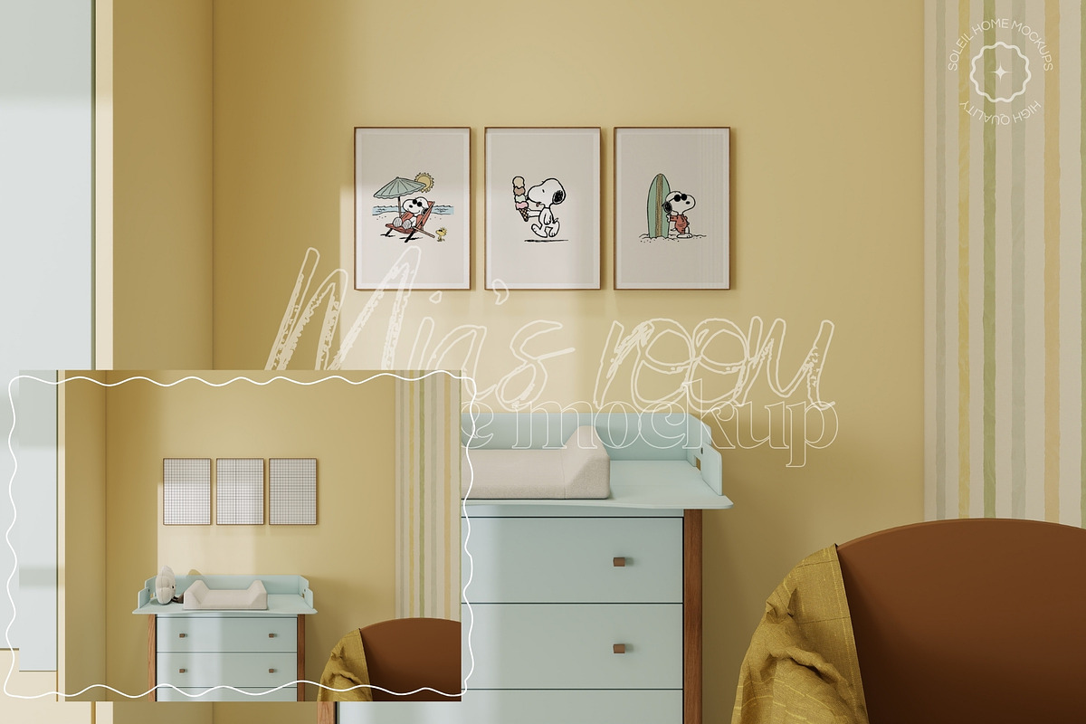 MIA | Cute Nursery Frame Mockup Set, a Household Mockup by SoleilHomeMockups (Photo 2 of 13)